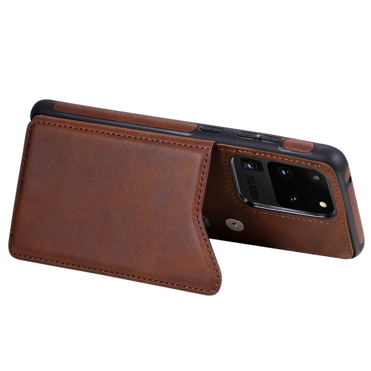 For Galaxy S20 Ultra Calf Texture Horizontal Flip Leather Case with Holder & Card Slots & Frame