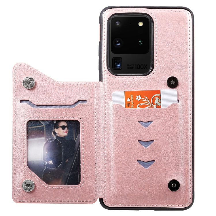For Galaxy S20 Ultra Calf Texture Horizontal Flip Leather Case with Holder & Card Slots & Frame