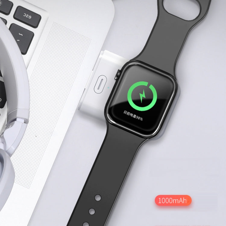 WPB01 USB Portable Magnetic Wireless Charger For Apple Watch(White)