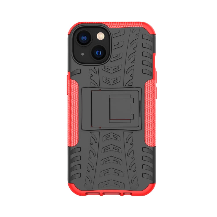 For iPhone 14 Tire Texture TPU + PC Phone Case with Holder