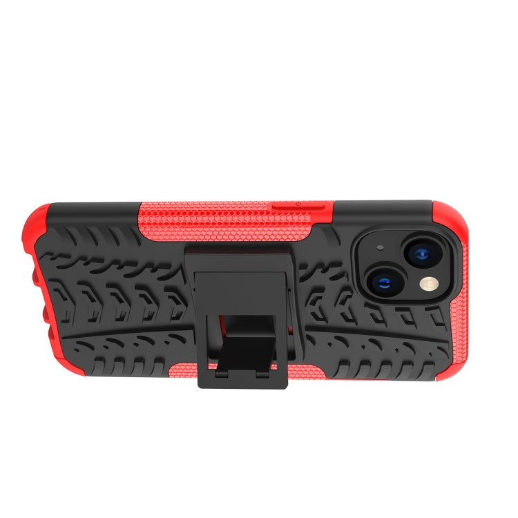 For iPhone 14 Tire Texture TPU + PC Phone Case with Holder