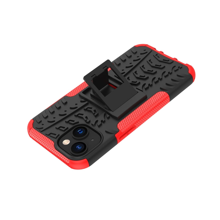 For iPhone 14 Tire Texture TPU + PC Phone Case with Holder
