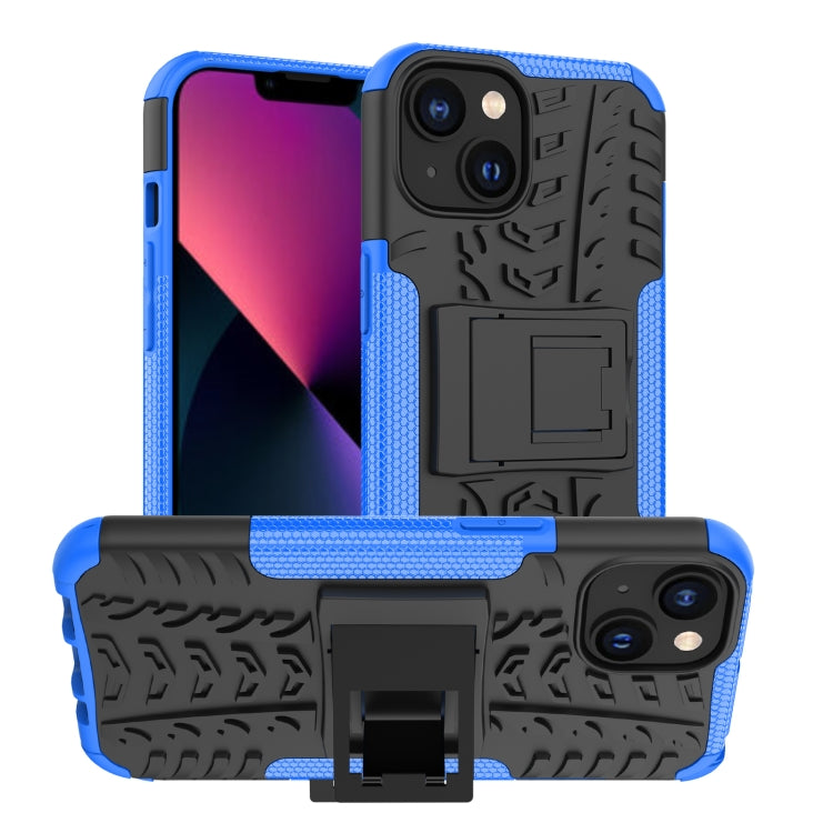For iPhone 14 Tire Texture TPU + PC Phone Case with Holder