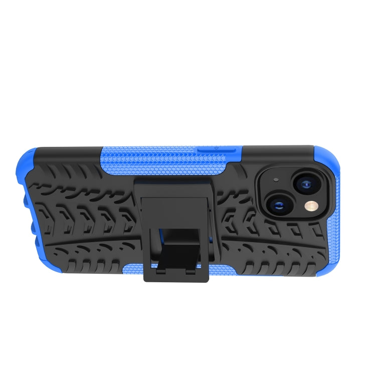 For iPhone 14 Tire Texture TPU + PC Phone Case with Holder