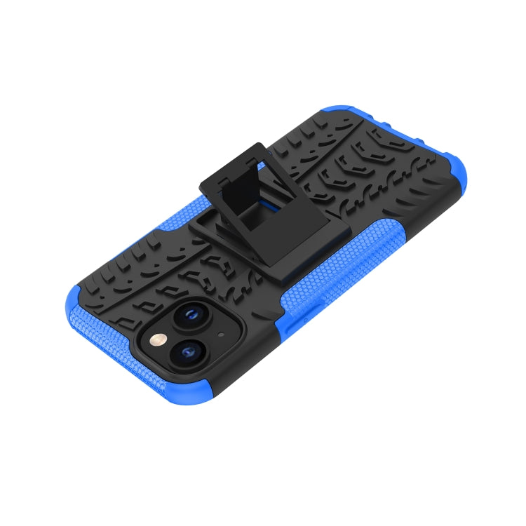 For iPhone 14 Tire Texture TPU + PC Phone Case with Holder
