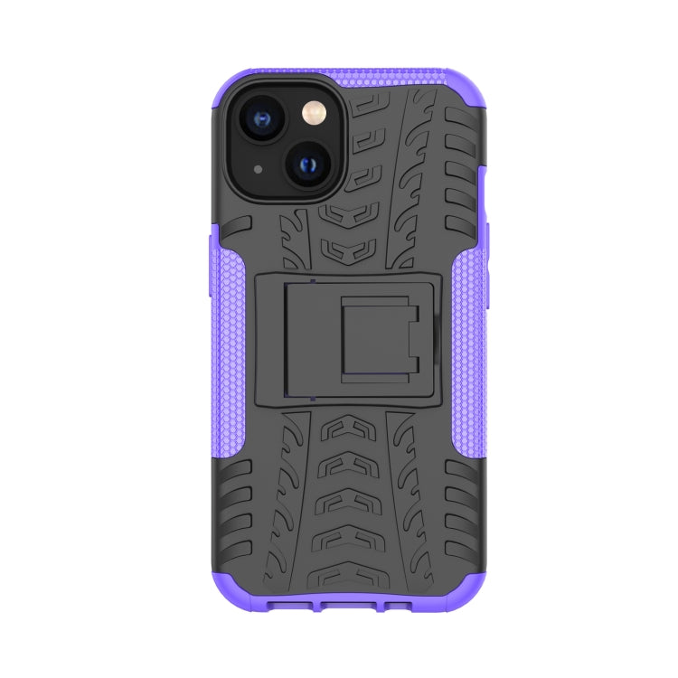 For iPhone 14 Tire Texture TPU + PC Phone Case with Holder