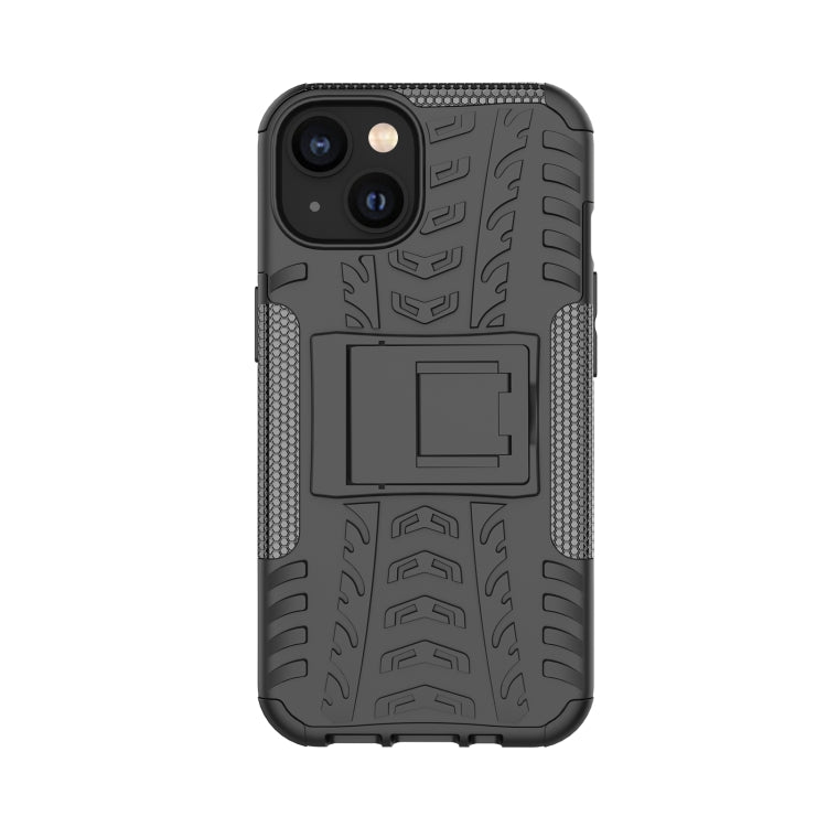 For iPhone 14 Tire Texture TPU + PC Phone Case with Holder