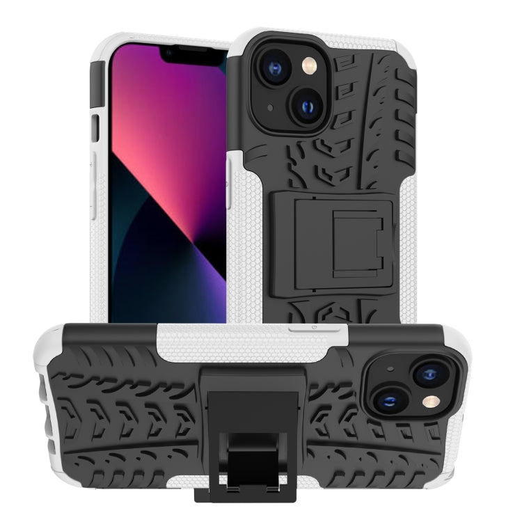 For iPhone 14 Tire Texture TPU + PC Phone Case with Holder