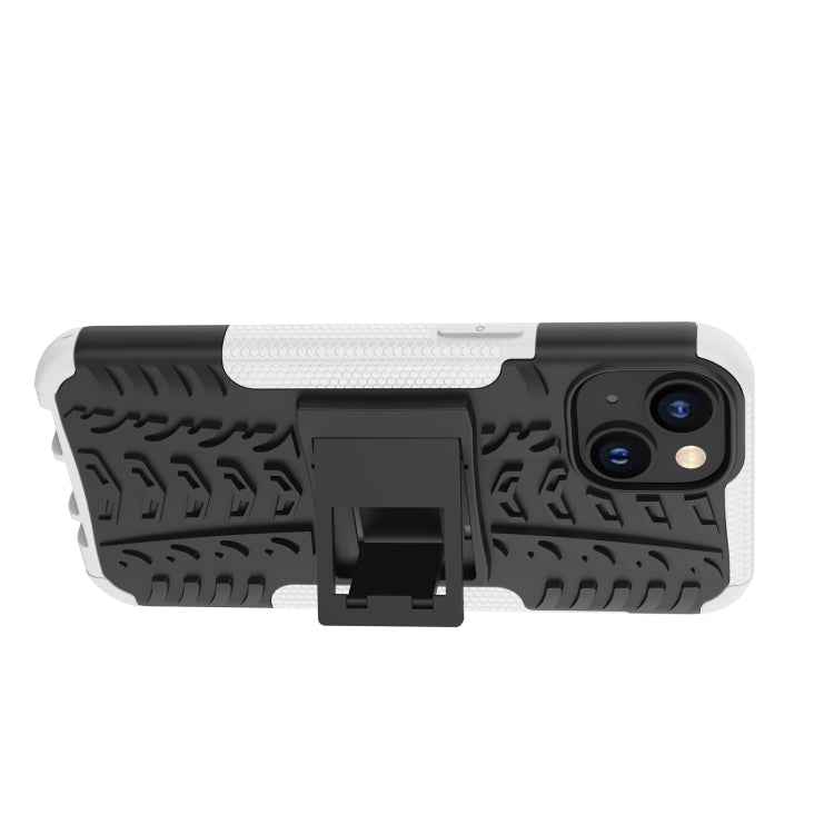 For iPhone 14 Tire Texture TPU + PC Phone Case with Holder