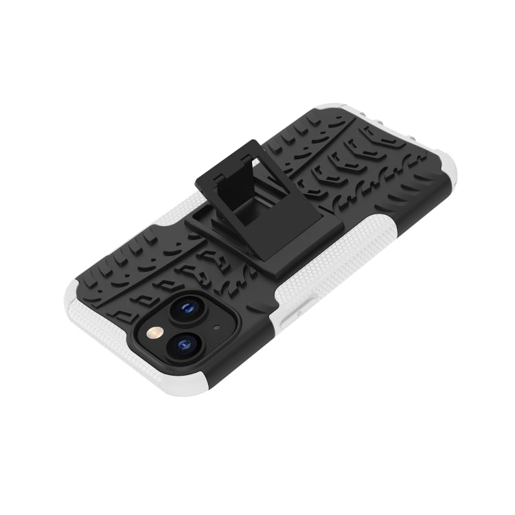 For iPhone 14 Tire Texture TPU + PC Phone Case with Holder