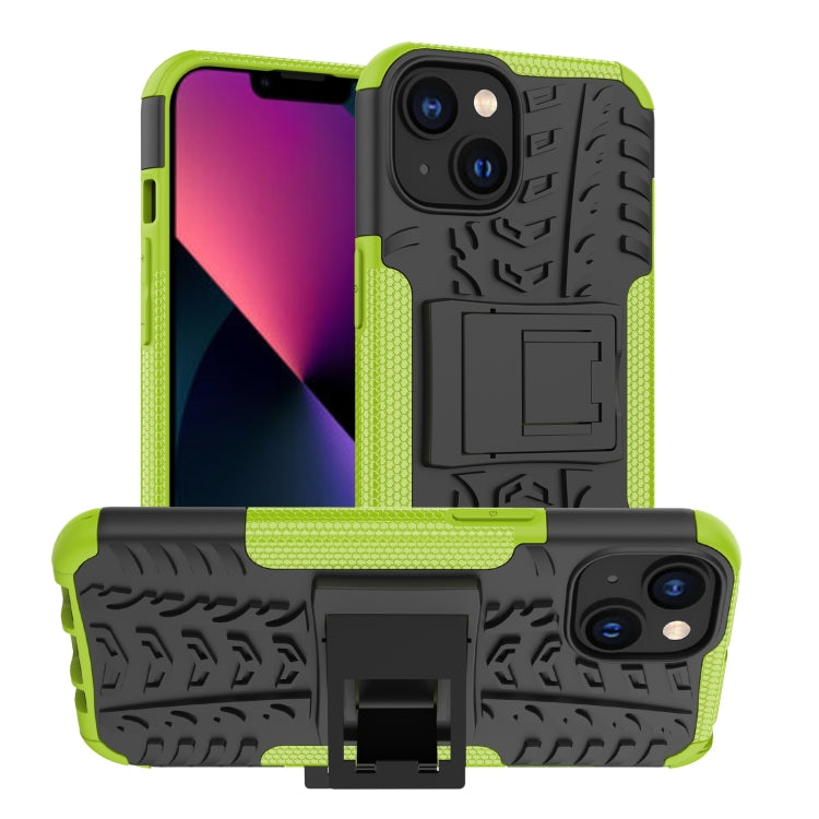 For iPhone 14 Tire Texture TPU + PC Phone Case with Holder