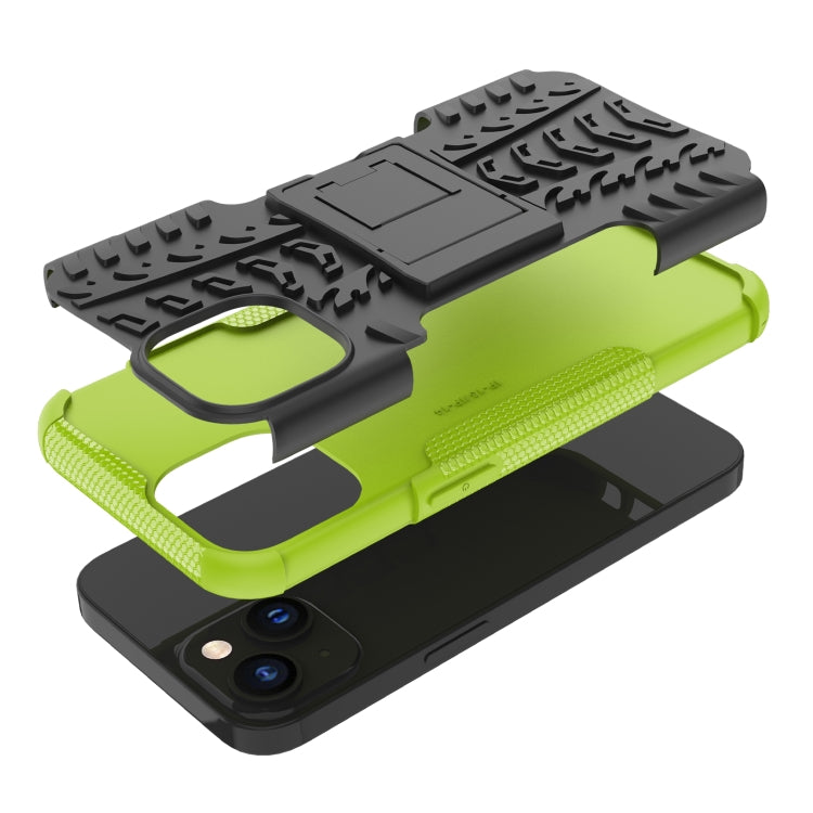 For iPhone 14 Tire Texture TPU + PC Phone Case with Holder