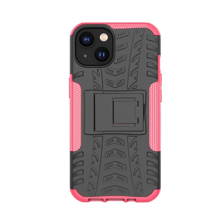 For iPhone 14 Tire Texture TPU + PC Phone Case with Holder