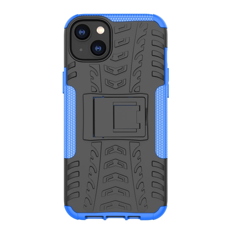 For iPhone 14 Plus Tire Texture TPU + PC Phone Case with Holder