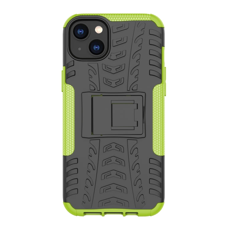 For iPhone 14 Plus Tire Texture TPU + PC Phone Case with Holder