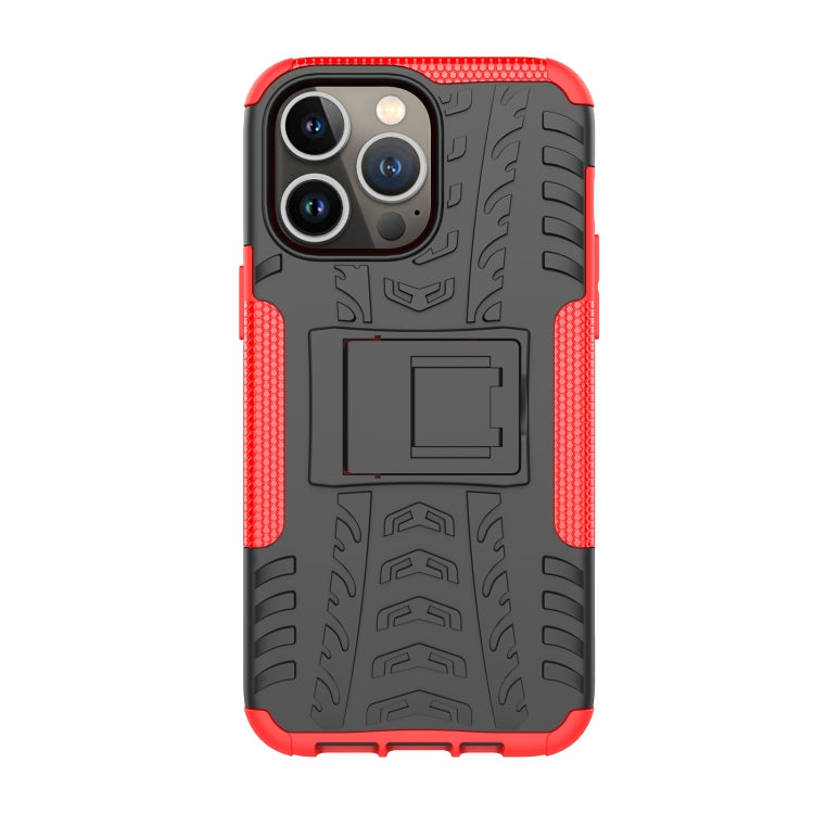 For iPhone 14 Pro Tire Texture TPU + PC Phone Case with Holder