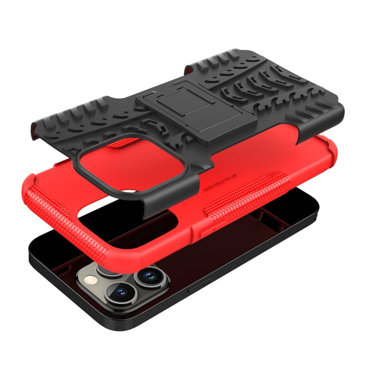 For iPhone 14 Pro Tire Texture TPU + PC Phone Case with Holder