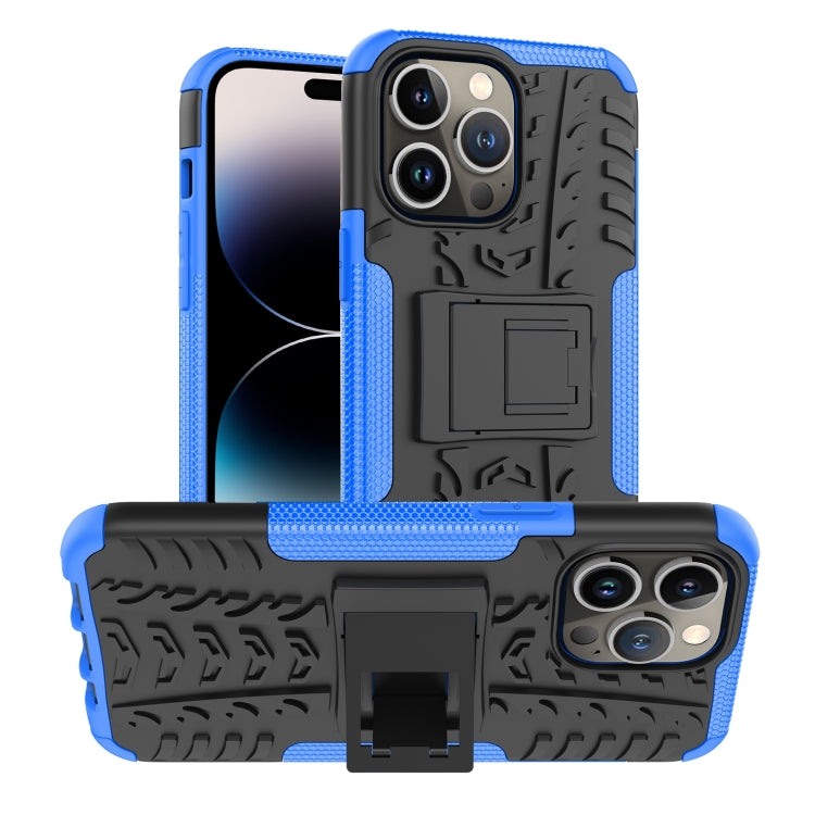 For iPhone 14 Pro Tire Texture TPU + PC Phone Case with Holder