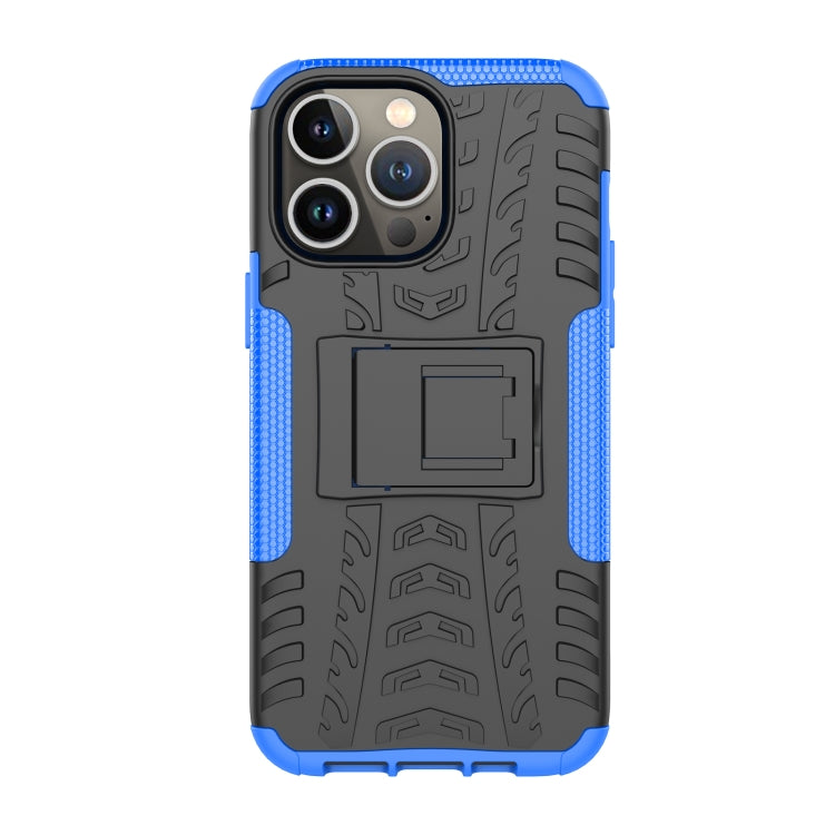 For iPhone 14 Pro Tire Texture TPU + PC Phone Case with Holder