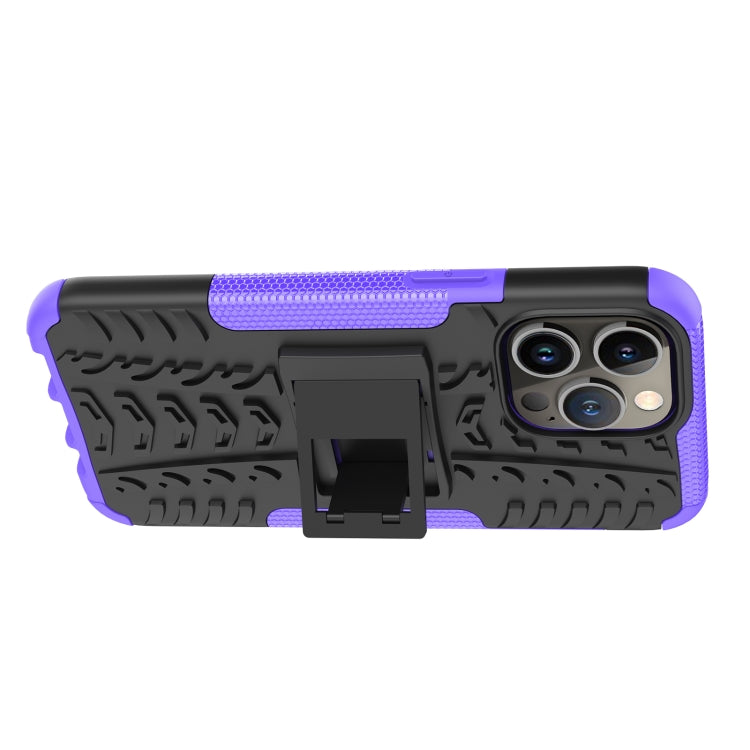 For iPhone 14 Pro Tire Texture TPU + PC Phone Case with Holder