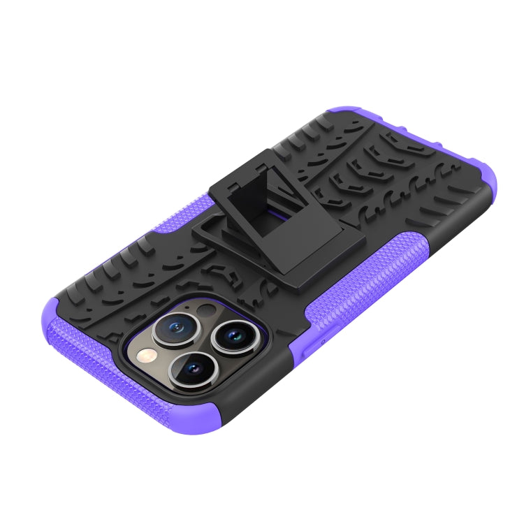 For iPhone 14 Pro Tire Texture TPU + PC Phone Case with Holder