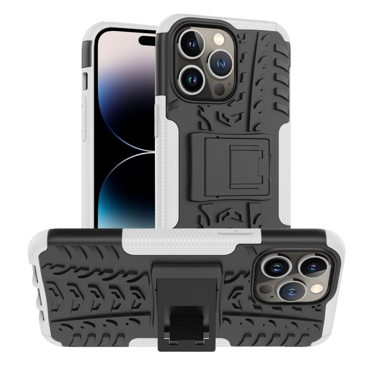 For iPhone 14 Pro Tire Texture TPU + PC Phone Case with Holder