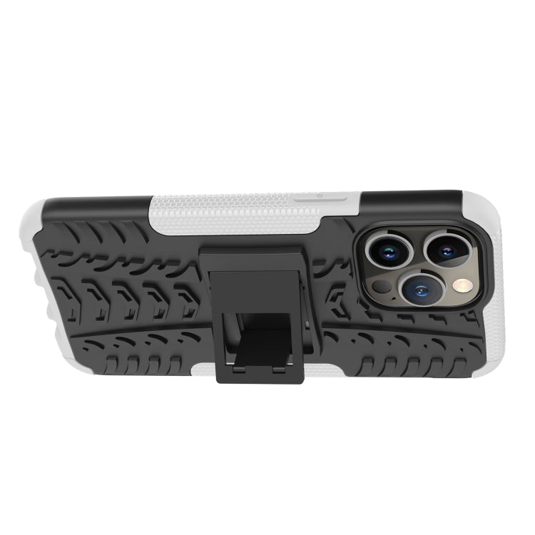 For iPhone 14 Pro Tire Texture TPU + PC Phone Case with Holder