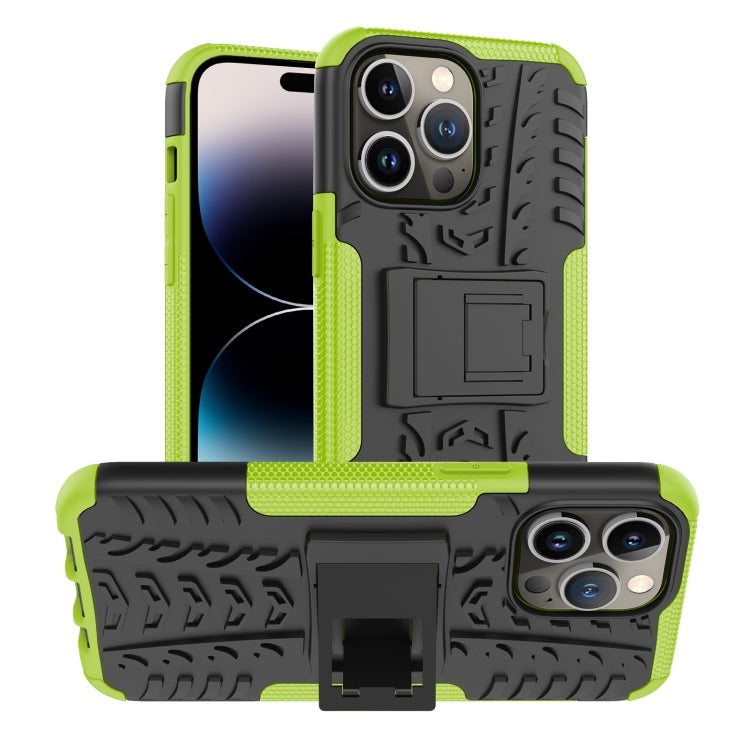 For iPhone 14 Pro Tire Texture TPU + PC Phone Case with Holder