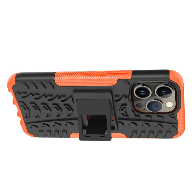For iPhone 14 Pro Tire Texture TPU + PC Phone Case with Holder