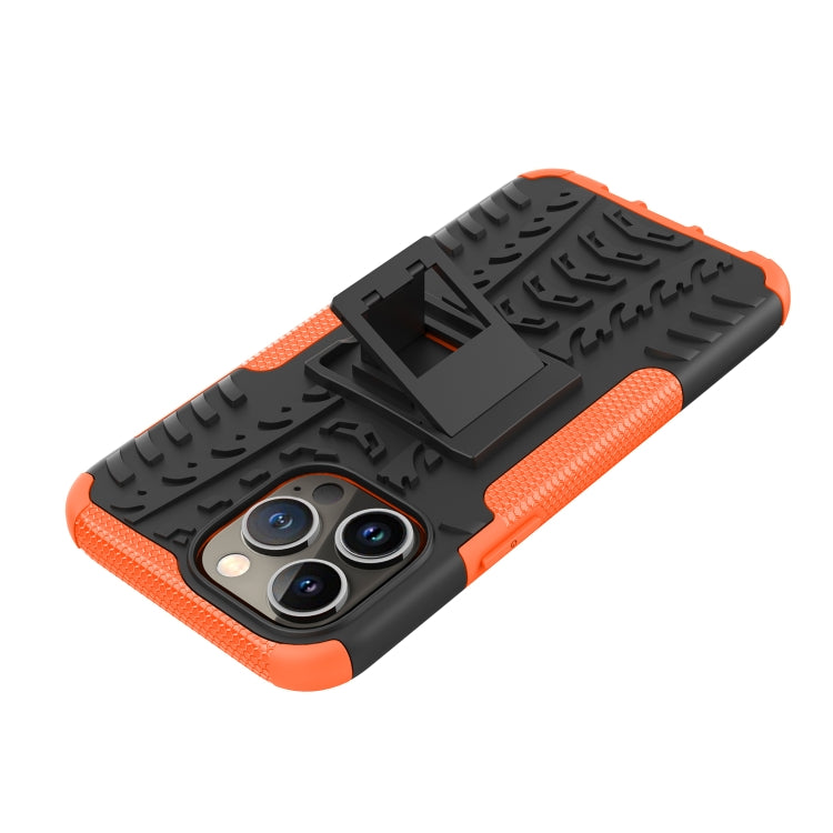For iPhone 14 Pro Tire Texture TPU + PC Phone Case with Holder