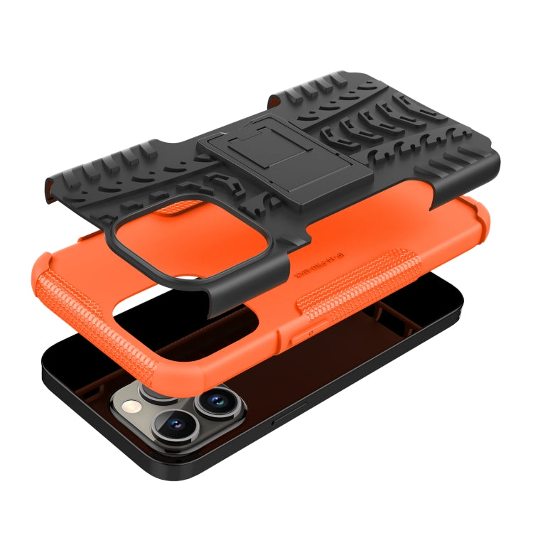 For iPhone 14 Pro Tire Texture TPU + PC Phone Case with Holder