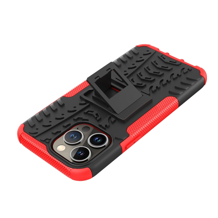 For iPhone 14 Pro Max Tire Texture TPU + PC Phone Case with Holder