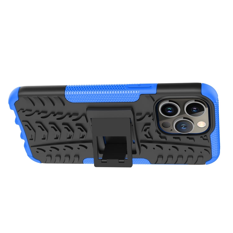 For iPhone 14 Pro Max Tire Texture TPU + PC Phone Case with Holder