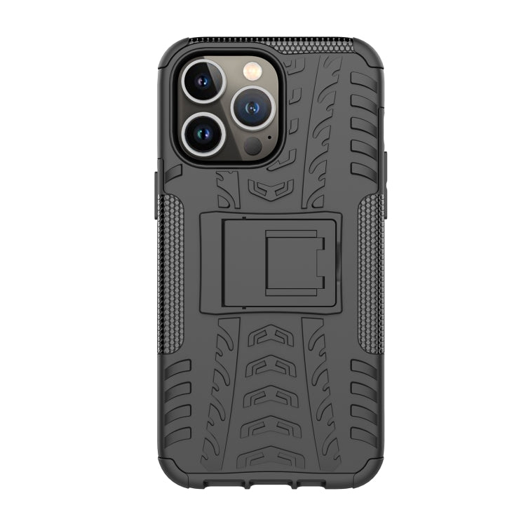 For iPhone 14 Pro Max Tire Texture TPU + PC Phone Case with Holder