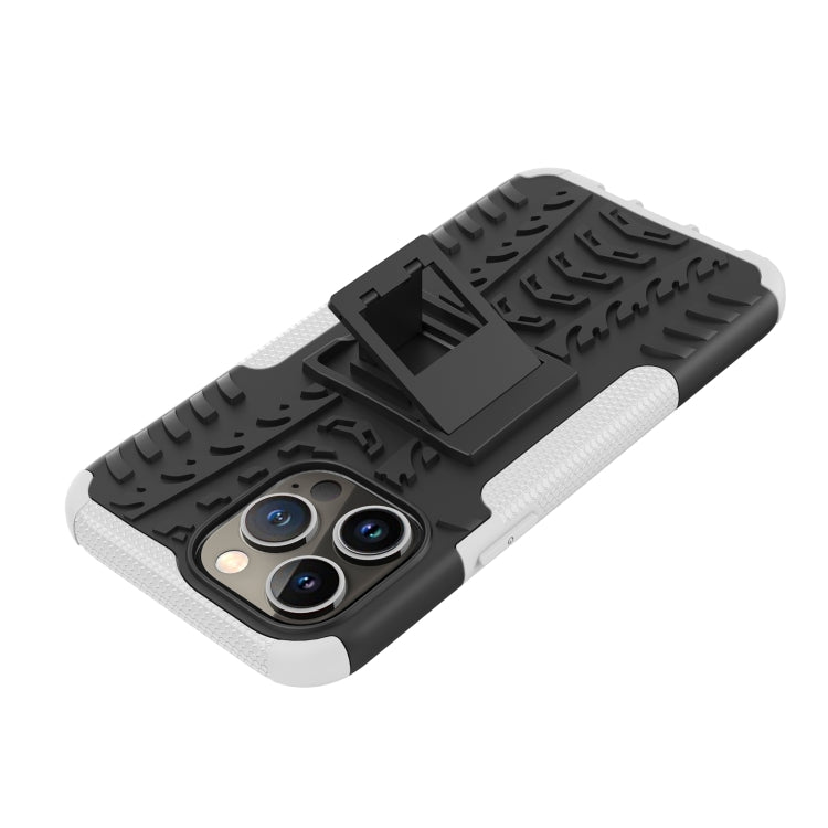 For iPhone 14 Pro Max Tire Texture TPU + PC Phone Case with Holder
