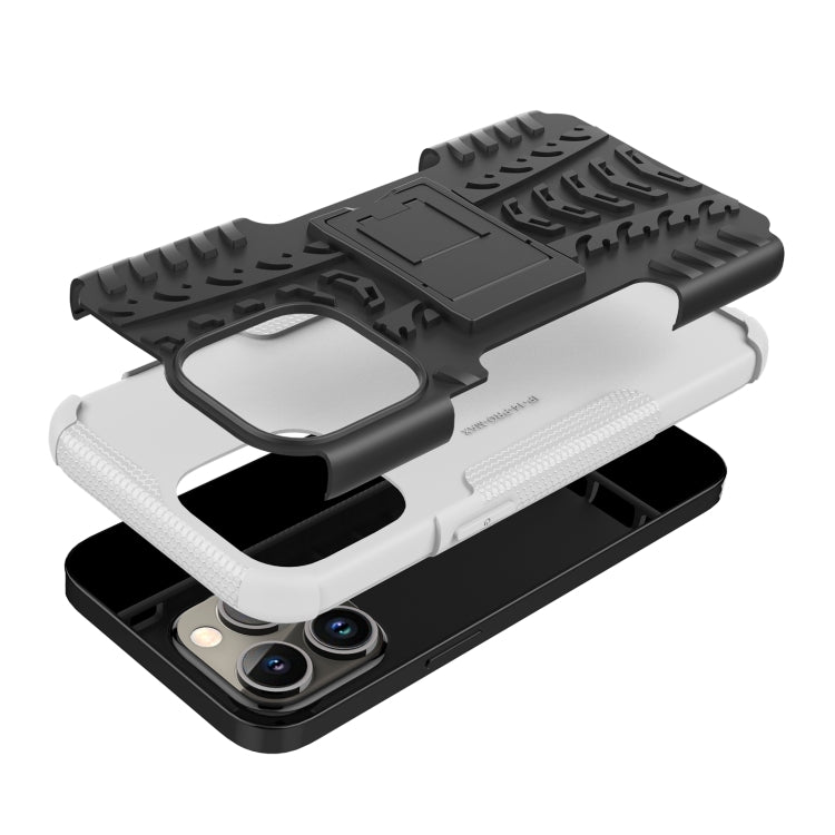 For iPhone 14 Pro Max Tire Texture TPU + PC Phone Case with Holder