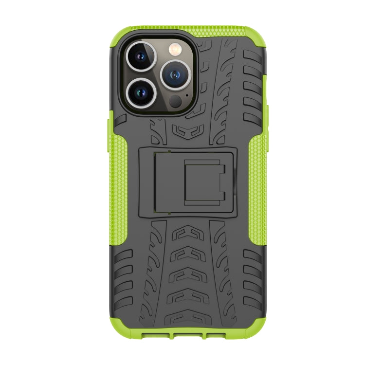 For iPhone 14 Pro Max Tire Texture TPU + PC Phone Case with Holder