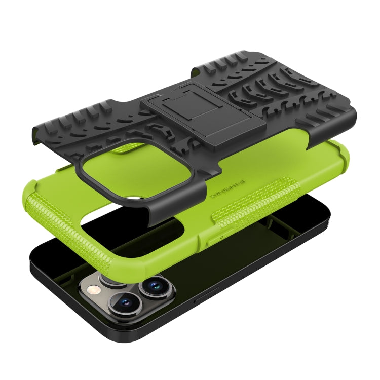 For iPhone 14 Pro Max Tire Texture TPU + PC Phone Case with Holder