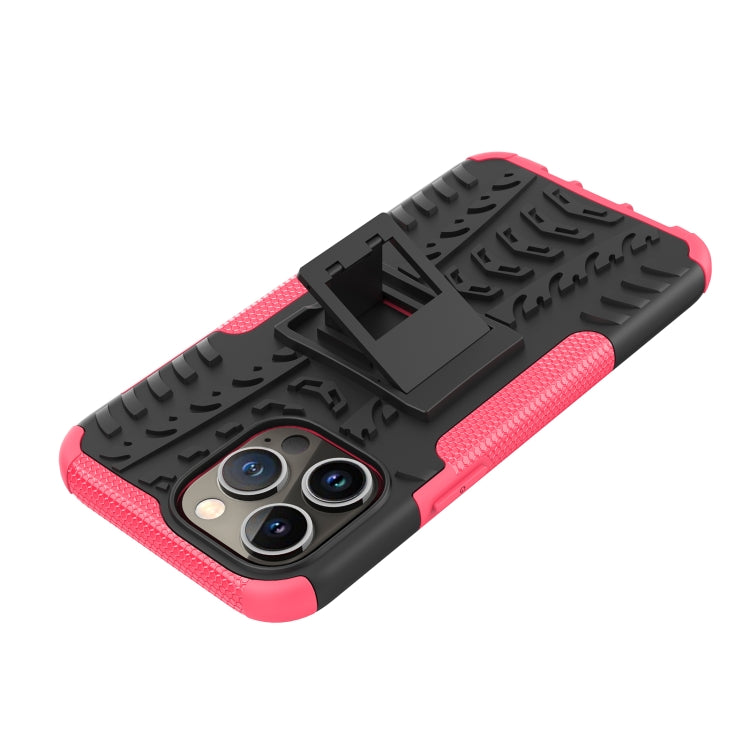 For iPhone 14 Pro Max Tire Texture TPU + PC Phone Case with Holder