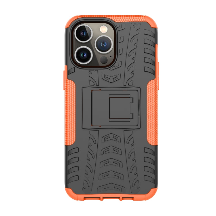 For iPhone 14 Pro Max Tire Texture TPU + PC Phone Case with Holder
