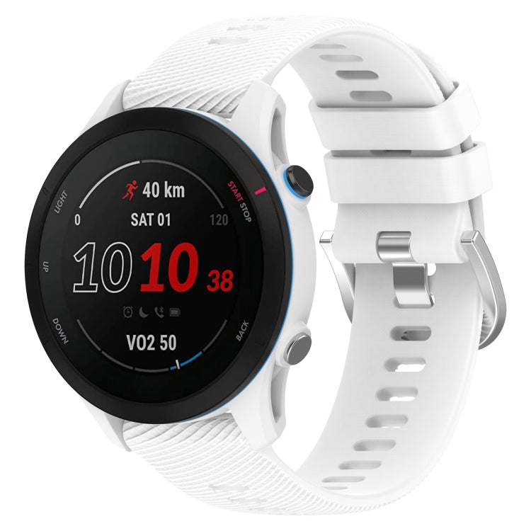 For Garmin Forerunner255S 18mm Cross Textured Silicone Watch Band