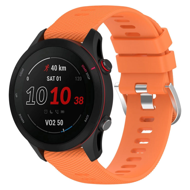 For Garmin Forerunner255S 18mm Cross Textured Silicone Watch Band