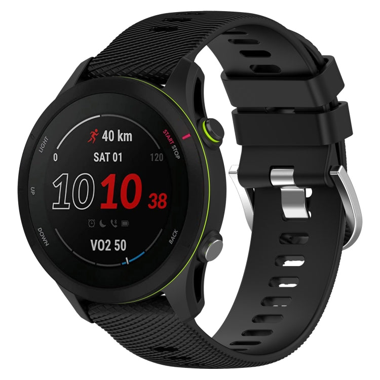 For Garmin Forerunner255S 18mm Cross Textured Silicone Watch Band