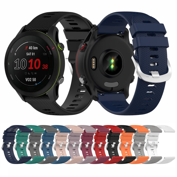 For Garmin Forerunner255S 18mm Cross Textured Silicone Watch Band