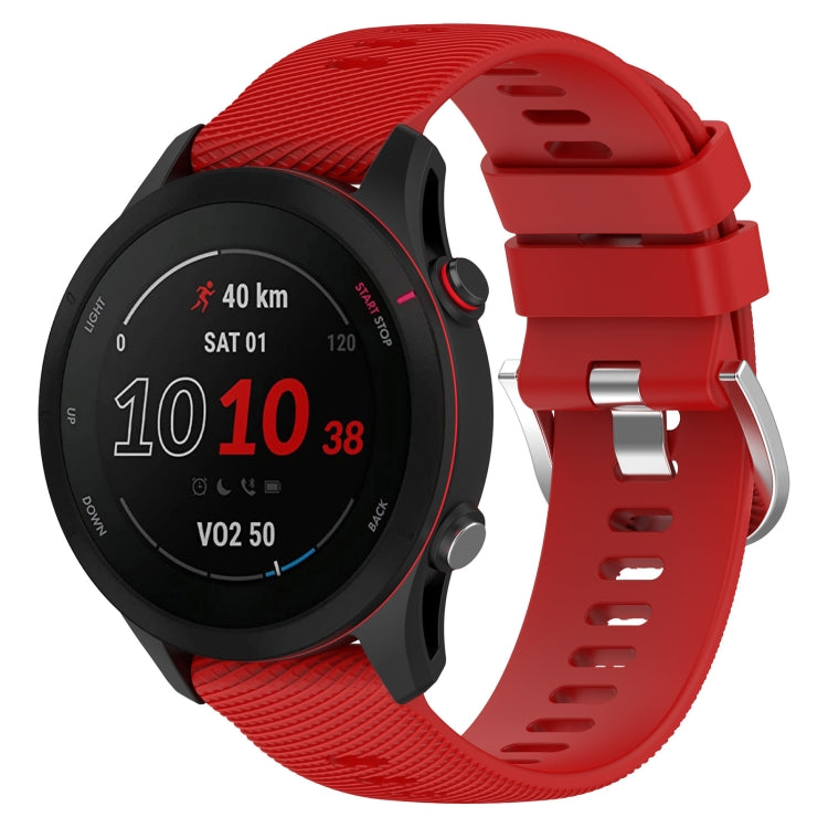 For Garmin Forerunner255 22mm Cross Textured Silicone Watch Band