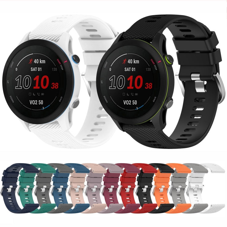 For Garmin Forerunner255 22mm Cross Textured Silicone Watch Band