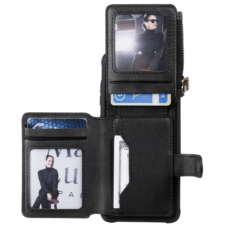 For Galaxy S20 Zipper Shockproof Protective Case with Card Slots & Bracket & Photo Holder & Wallet Function