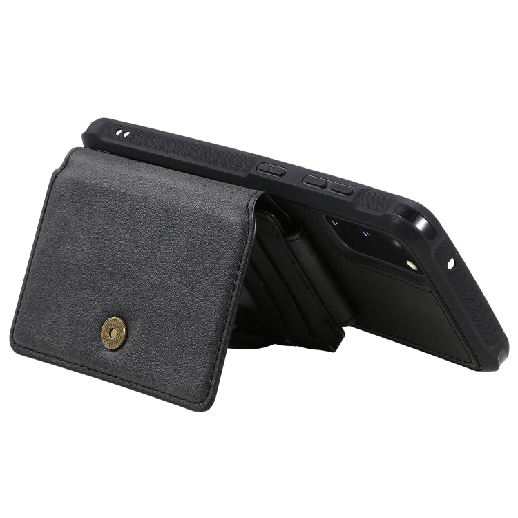For Galaxy S20 Zipper Shockproof Protective Case with Card Slots & Bracket & Photo Holder & Wallet Function