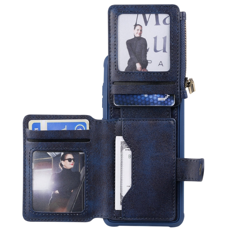 For Galaxy S20 Zipper Shockproof Protective Case with Card Slots & Bracket & Photo Holder & Wallet Function