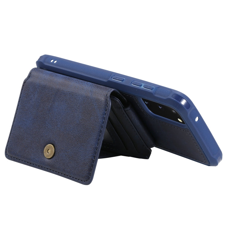 For Galaxy S20 Zipper Shockproof Protective Case with Card Slots & Bracket & Photo Holder & Wallet Function
